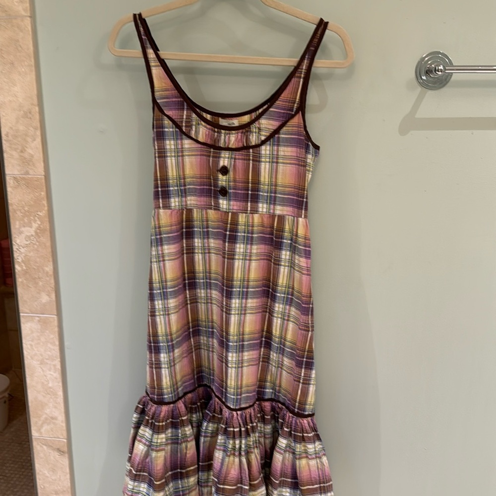 Anthropologie Multicolor Plaid Dress